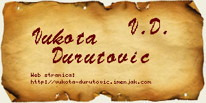 Vukota Durutović vizit kartica